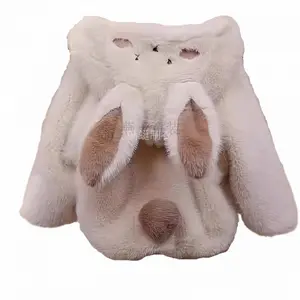 NewGirls' Winter Bunny Jacket with Hood & Rabbit Ears - Plush -Like Coat, Full-Zip Closure, Soft Fur-Like - Warm Windproof Outerwear for Baby Girls & (Hand Washable)