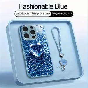 Hyperrealism Minimalist Elegant Phone Case Love Design Metal Paint Tempered Glass for iPhone 16 16 Pro 16 Plus 15 15 Pro Max 14 14 Plus 13 13 Pro Max 13 Mini 12 11 Xr Xs X 7 Fashionable Couple Gift