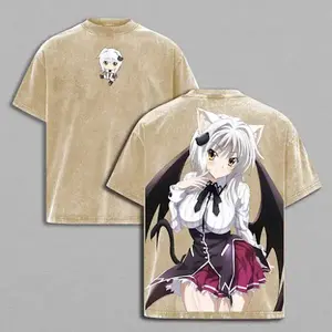Koneko Toujou | High School DxD Inspired Washed Tee Streetwear Tee Hoodie "White Neko — Small Frame, Heavy Punch" For Catgirl Fans, For Gift Drops That Pounce With Charm