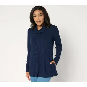 Susan Graver Weekend Petite Sweater Rib Knit Long Sleeve Tunic