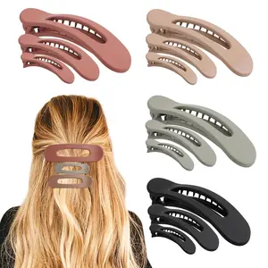 12 count Flat Hair Clips, Flat Claw Clips for Thin Hair, Matte Lay Down Claw Clips for Women, 3 Sizes  Hair Clips, Slide Hair Clips, Red