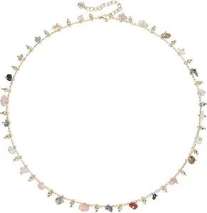 Fettero Choker Necklace for Women Dainty Gold Necklace Colorful Gold Evil Eye Necklace Handmade Cute Beaded Necklace Personalized Gifts for Women Jewelry