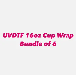 6 UVDTF Cup Wraps Bundle for 16oz Glass Cups on Live
