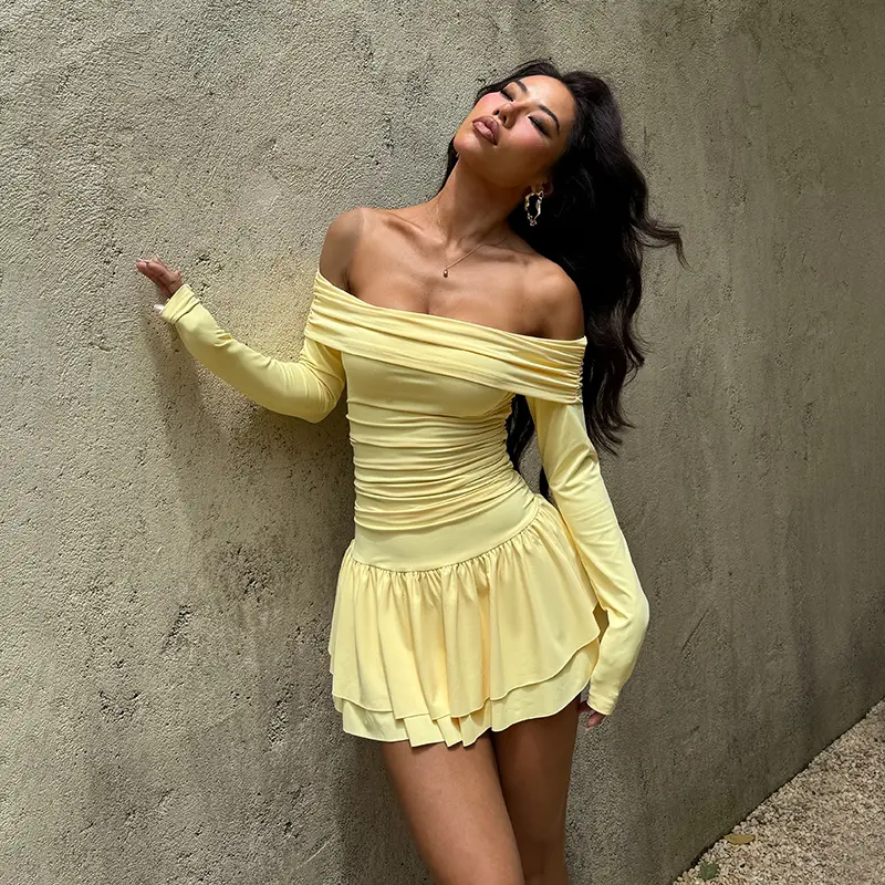 YJ25256PFO-Womens Fall Off-Shoulder Mini A-Line Casual Dress Long-sleeved Bodycon Short Dress - TikTok Shop YJ25256PFO-Womens Fall Off-Shoulder Mini A-Line Casual Dress Long-sleeved Bodycon Short Dress - TikTok Shop