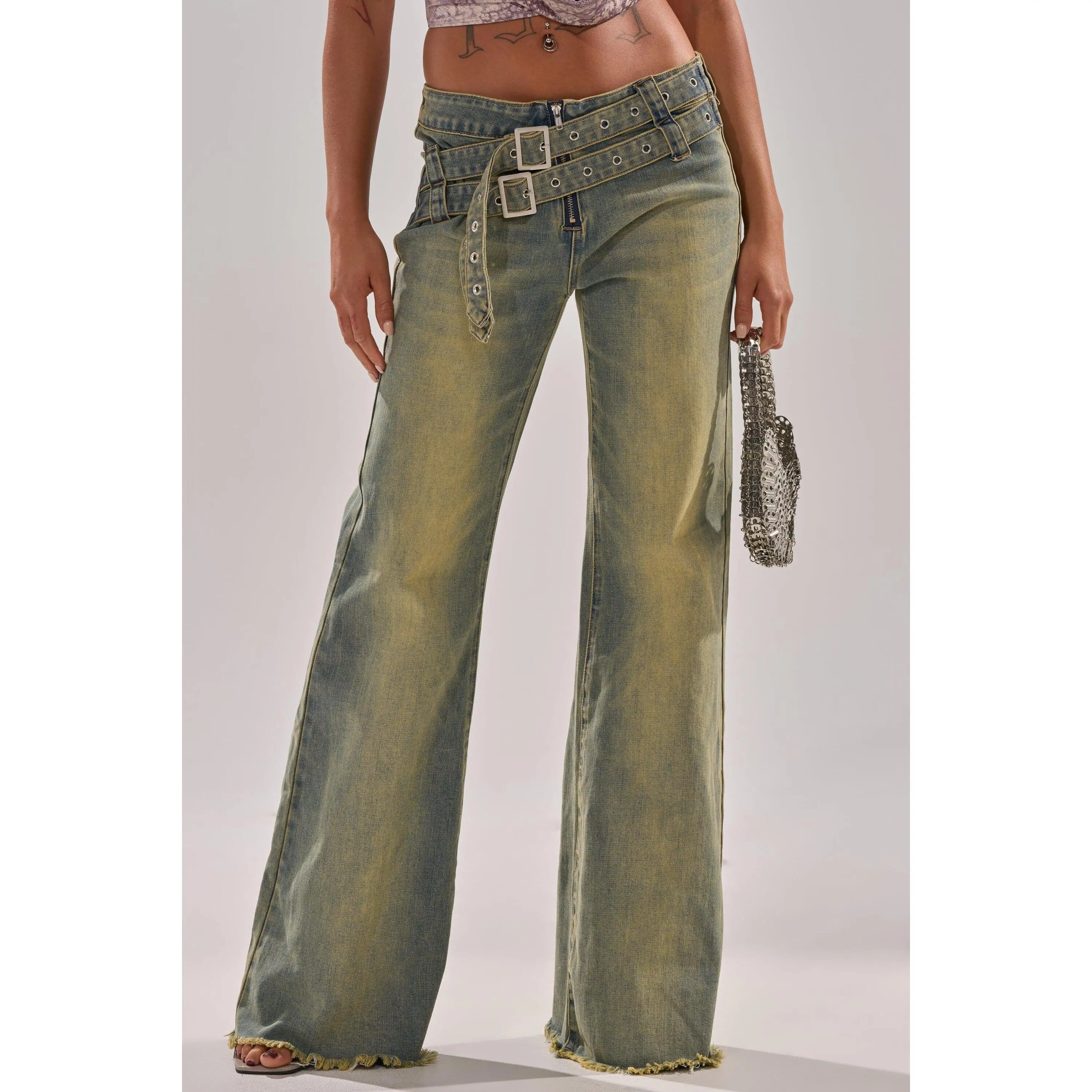 JUST LIKE THAT STRAIGHT-LEG DENIM WITH BUCKLE