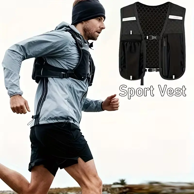 Sport Vest Backpack with Multiple Pockets - Breathable Mesh & Ergonomic Design for Trail Running, Hiking, Gym - Hands-Free Hydration System, Phone/Key Storage, Machine Washable Outdoor Activewear，Valentine's Day Gift