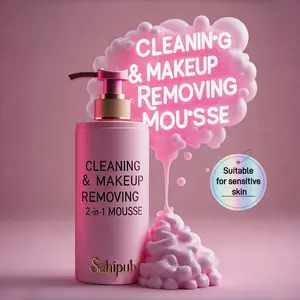 Pink Botanical Cleansing & Makeup Removal 2-in-1 Mousse– Fast Deep Cleansing, Makeup Removal & Skin Hydration for All Skin Types, Lazy Routine Savior