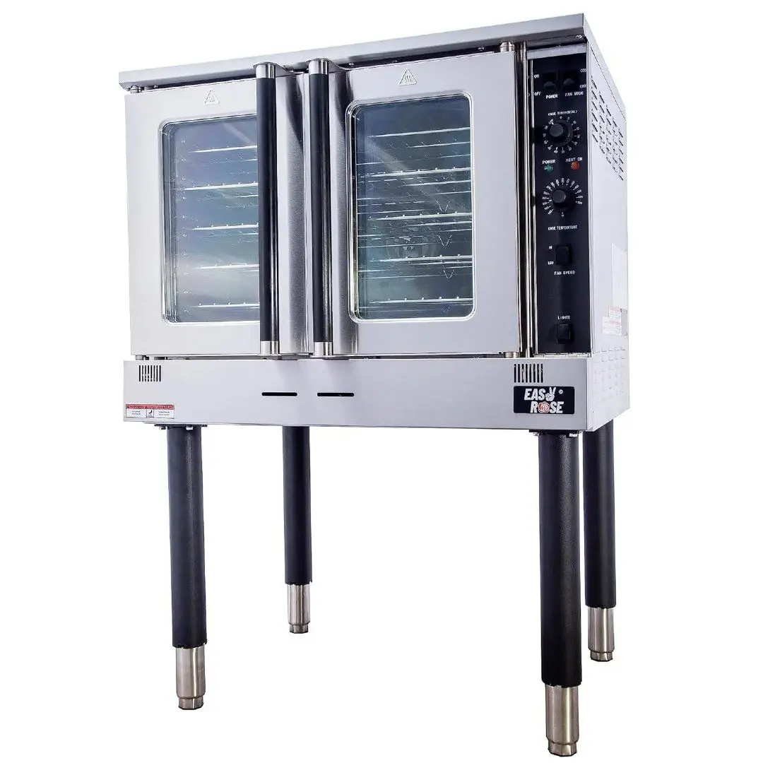 Hakka Commercial Natural Gas Convection Oven - Single Deck 5-Pan Bakery Oven, 60000 BTU, ETL Certified for Bakeries, Commercial Kitchens