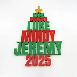 Personalized Family Name Christmas Tree Ornament – Custom 3D Printed Holiday Keepsake
