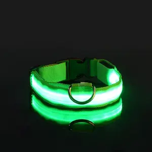 LED Dog Collar Nylon Glow In The Dark Safety Leash