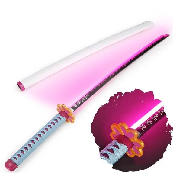 Swords Republic Light-Up Demon Slayer Katana 41 Inch Collectible Gift with Rechargeable USB Lightsaber Retractable Neopixel Lightsaber & Supplier Warranty