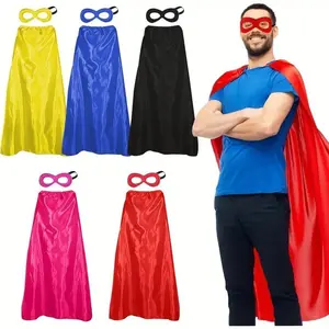 Superhero Cape and Mask Set for Adults, Unisex Super Hero Dress-Up Costume, Perfect for Spirit Day, Halloween Parties & Gifts