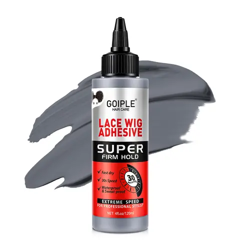 Goiple 120ml Super Strong Hold Lace Wig Gel - Fast Dry, Waterproof, Sweatproof, Invisible Edge, Transparent Adhesive for Hair Replacement Secure Fit on Foreheads
