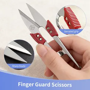 Full Steel Sewing U-Type Thread Scissors, Stainless Steel Embroidery Cross Stitch Specialized Scissors, Ideal for DIY Enthusiasts and Professional Tailors