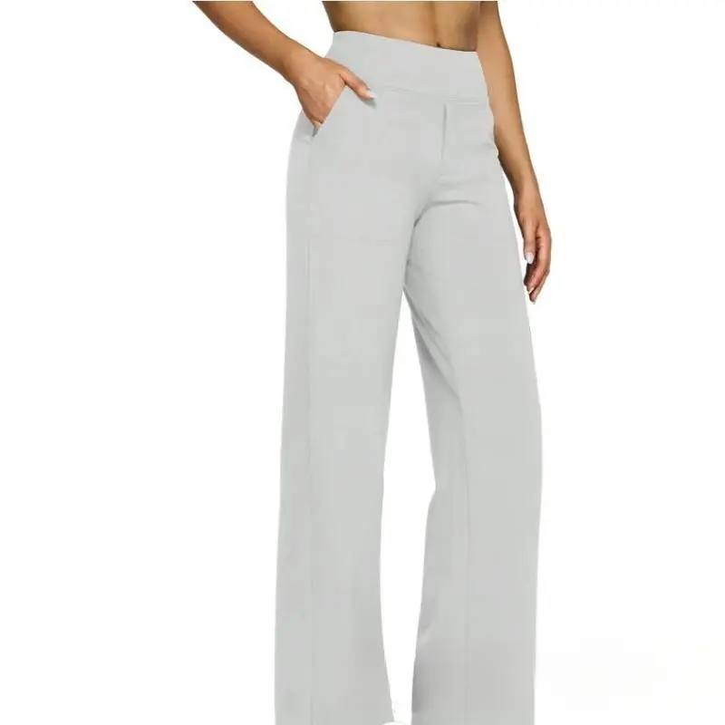 Womens Wide Leg Yoga Pants CasualWork Dress Pants Lounge SweatpantsHigh Waist Comfy Loose Trouserswith Pockets work clothes women