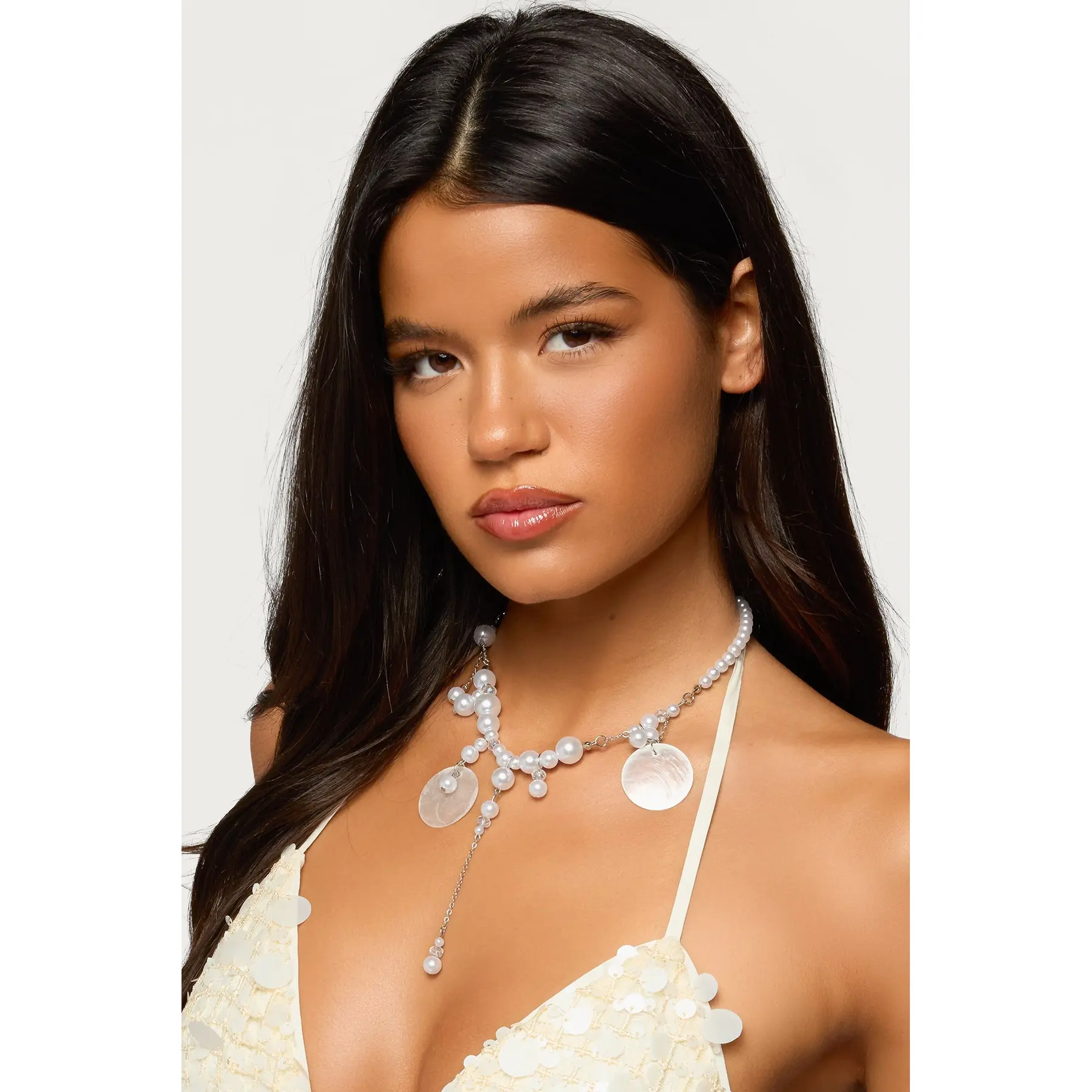 Pearly Pendant Cascading Necklace