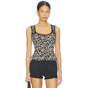 Free People Bridgette Corset Top in Black Combo