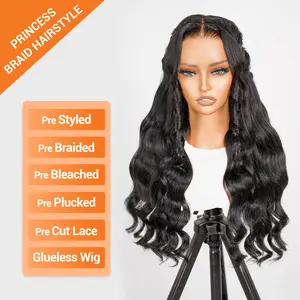Wiggins Hair New Arrival Princess Braid Hairstyle Wig Body Wave Pre Styled Glueless Human Wigs 13x4 Lace Front Wig Ready To Go Human Hair Braided Wig