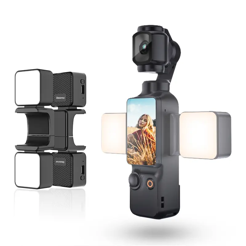 Desiontal Magnetic Mini Portable Light for Dji Osmo Pocket 3, 1w USB C Rechargeable LED Camera Fill Light, 300mah, 5800k, Cri >=95, 3 Brightness Levels