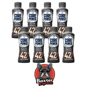 8 pack Chocolate fairlife 14 FL oz protein shakes in Baxter Expresss packaging