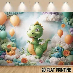 2D Flat Banners 1pc Dinosaur Balloon Party  Theme designfor parties, events and home decor, perfect for living rooms