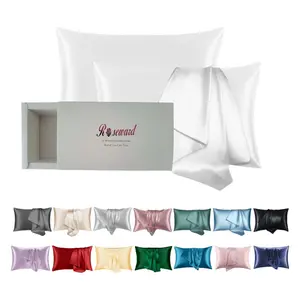 Oeko-TEX Certified White Silk Pillow Cases 2 Packs Made in USA, 100% Real Silk Pillowcase for Hair and Skin, 22 Momme, Standard Size