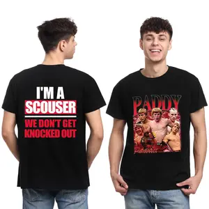 Paddy Pimblett T-Shirt - I'm A Scouser We Don't Get Knocked Out Tee - Streetwear Retro Style for Men & Women Unisex Fit