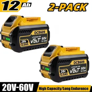 12.0h 9.0Ah High Capacity Replacement for Dewalt 20V/60V Flexvolt Max Batteries DCB609-2 DCB606 DCB612