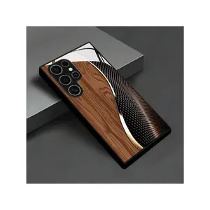 1 PC Simple Brown Wood Grain Pattern Glass Phone Case For Samsung For Galaxy S25/S25 Plus/S25 Ultra/S24/S24 FE/S24 Plus/S24 Ultra/S23+/S23 Ultra/ /S22+/S22 Ultra/S20+/S20 FE/S20 Ultra/A13/A14/A16/A32/A33/A34/A53/A54/A72/A73 5G
