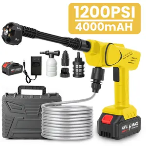 【MothersDayGift】6-in-1 Nozzle Portable Cordless Pressure Washer Gun and Single Port Charger Base, car kit wash foam Cannon ，Bottle  for Car,Home Cleaning & Garden Watering 1200PSl Cordless High-Pressure Car Washer，foam cannon，Patio,Fence