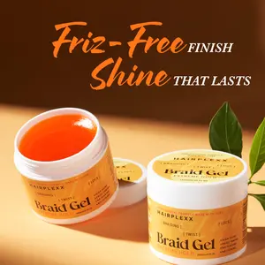Hairplexx Glow Braid Gel Extreme Hold 150ml Frizz-Free Shine That Lasts with Castor Oil Tea Tree Extract & Avocado Oil for Box Braids Cornrows Locs Twists