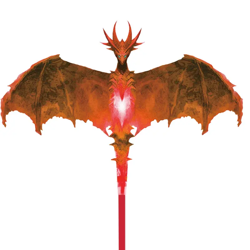 Unisex Lifelike Dragon Pre-Assembled Kite for Adults & 5+ Years, 330ft Kite String with Ergonomic Handle, Rip-Stop Nylon Resists Tears, Reinforced Fiberglass Rods, High-Resolution Graphics, Weather-Resistant Easy-Fly Toy for Beach, Park