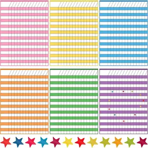 18 Pack Incentive Chart for Classroom  Chart for  Multi Color Laminated Dry Erase Chart with 1760  Stickers Behavior Chart for Learning Classroom School Attendance ( Style)