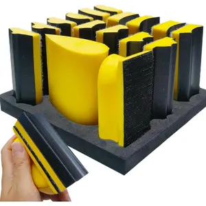 16 count Contoured Profile Sanding Block Set - Hook and Loop  Material Hand Sander Block- Interchangeable Assorted Convex & Concave Shapes for Sander  Woodworking Furniture, Auto