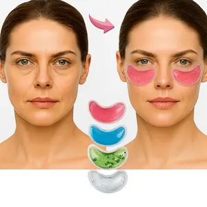 Reusable Gel Ice Pack Eye Pads Cold Therapy Hot Compress, Reusable Eyeshadow Cooling Relief for Fatigue Eyes, Physical Cool Down