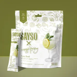 Yuzu Basil - SAYSO x Maggie Awbrey Non-Alcoholic Cocktail and Mocktail Mixer - 0g of Sugar. Only 10 Calories per Serving. Contains 8 powder drink mixes.