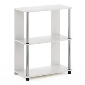 JAYA Book Shelf, 3-Tier Display Shelf, Open Storage Shelves, Shelving Unit, for Organization and Storage, Living Room, Garage, Home Office, White Oak - Modern