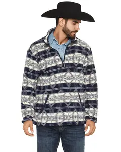 Hooey Men's Bear Southwestern Print Fleece 1/4 Zip Pullover - Hfp027nvcr