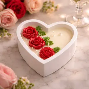 Heart Shape Ceramic Jar Candle