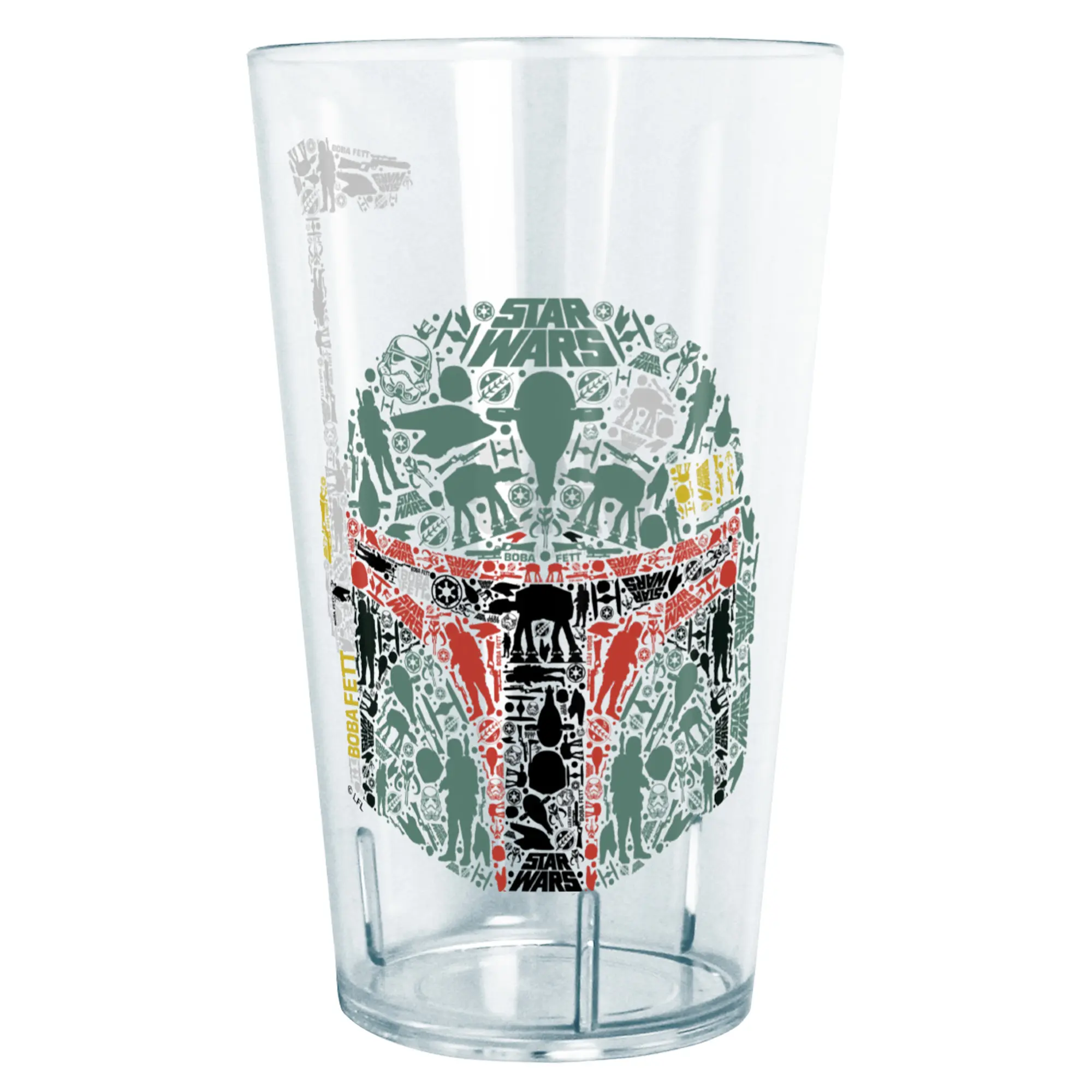 Star Wars Boba Fett Graphic Silhouette Print Durable Tritan Tumbler - Reusable, Washable Kitchenware Drinkware Cup, Height 6", None