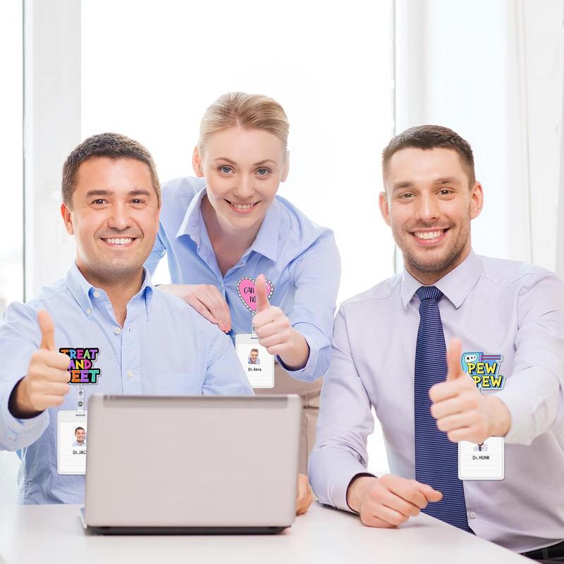 36/24/12/10 Pcs Funny Badge Reels for Nurses Cute Acrylic ID Badge Holder with Retractable Name ID Clip Bulk Badge Reel Accessories for Doctors Teachers Nursing Students Coworkers Medical Assistants New Grad Nurse Onboarding Gifts, Clinical Essentials