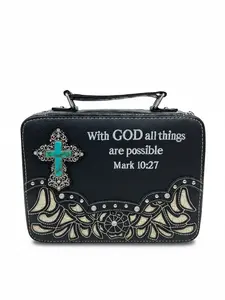 Western Style Embroidered Bible Covers Book Carrying Case Church Bag Outdoor Bible Protective