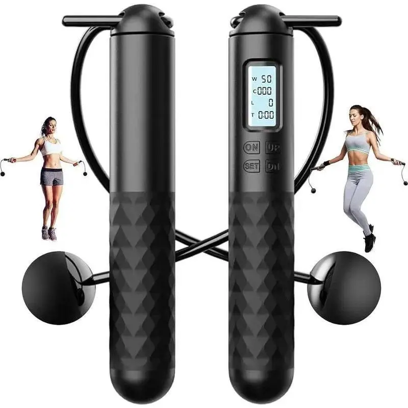 Smart Gravity Ball Cordless Jumping Rope - Digital Counter, Adjustable Weight, Home Workout At Home Gym Equipment, Gym Equipment for Parent-Child Interaction, Festive & Birthday Gifts