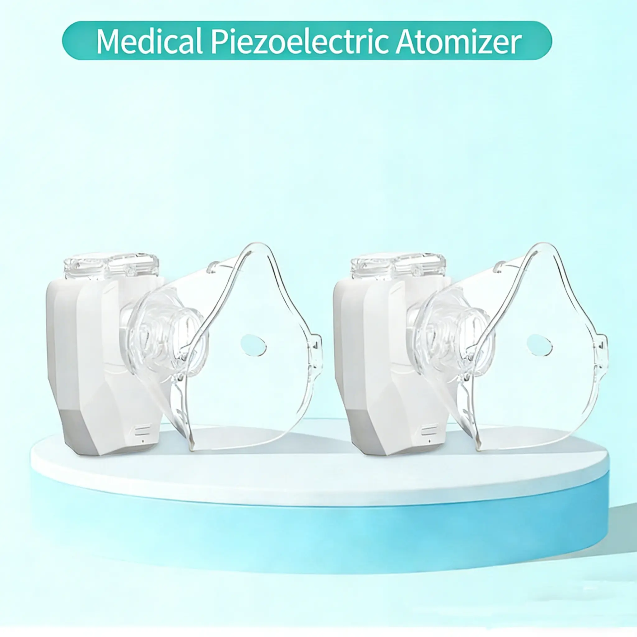 2PCS Handheld Ultrasonic Nebulizer, Portable Home Nebulizer, Rechargeable Mesh Nebulizer, Includes Face Mask and Mouthpiece, Features a Compact and Self-Cleaning Design, Suitable for Home Use, Travel, and Respiratory Assistance
