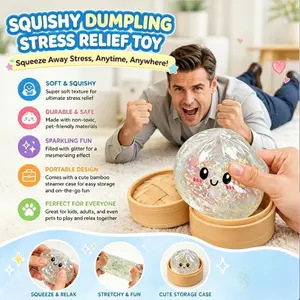 Slow Rising Glitter Dumpling Squishy | Sensory Stress Relief Fidget Toy for Kids & Adults