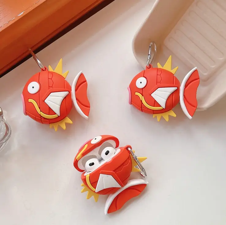 Magikarp Poke AirPods Case, Funny Cases, Music Headphone Accessories, Cool Gifts, Fishing, Dad, Father's Day for Him, Kids, Anime Cartoon, Earphones, Protective Cover, Electronics, Anime, Mom, Brother