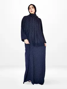 One-Piece Prayer Dress & Abaya with attached Hijab - Dotted