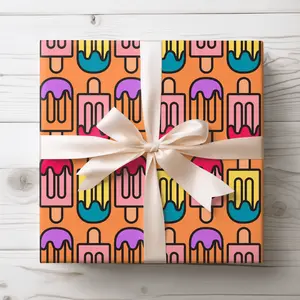 Colorful Orange Popsicle Wrapping Paper