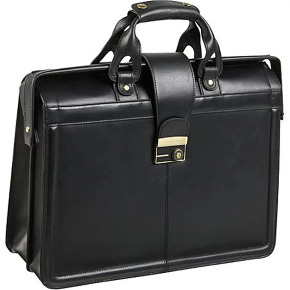 Amerileather Men's Top Grain Leather Executive Briefcase, Elegant Double Handle Legal Bag with Dial Lock for Court Room, High Quality Leather, Cell Phone Pocket, Multi-Compartment, Doctor Bag, Magnetic Snap Pocket