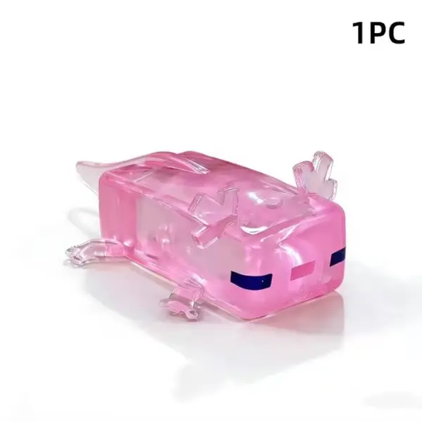 Blocky Axolotl Squishy Stress Reliever - Unisex Sensory Fidget Squishies, Soft Slow-Rebound Animal Fidget, Cute Realistic Amphibian Desk Companion, Whimsical Stuff Unique Gifts for Anxiety Relief (Kids Toys)